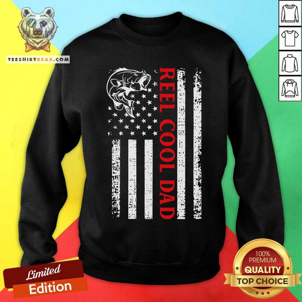 Reel Cool Dad Fishing American Flag Shirt