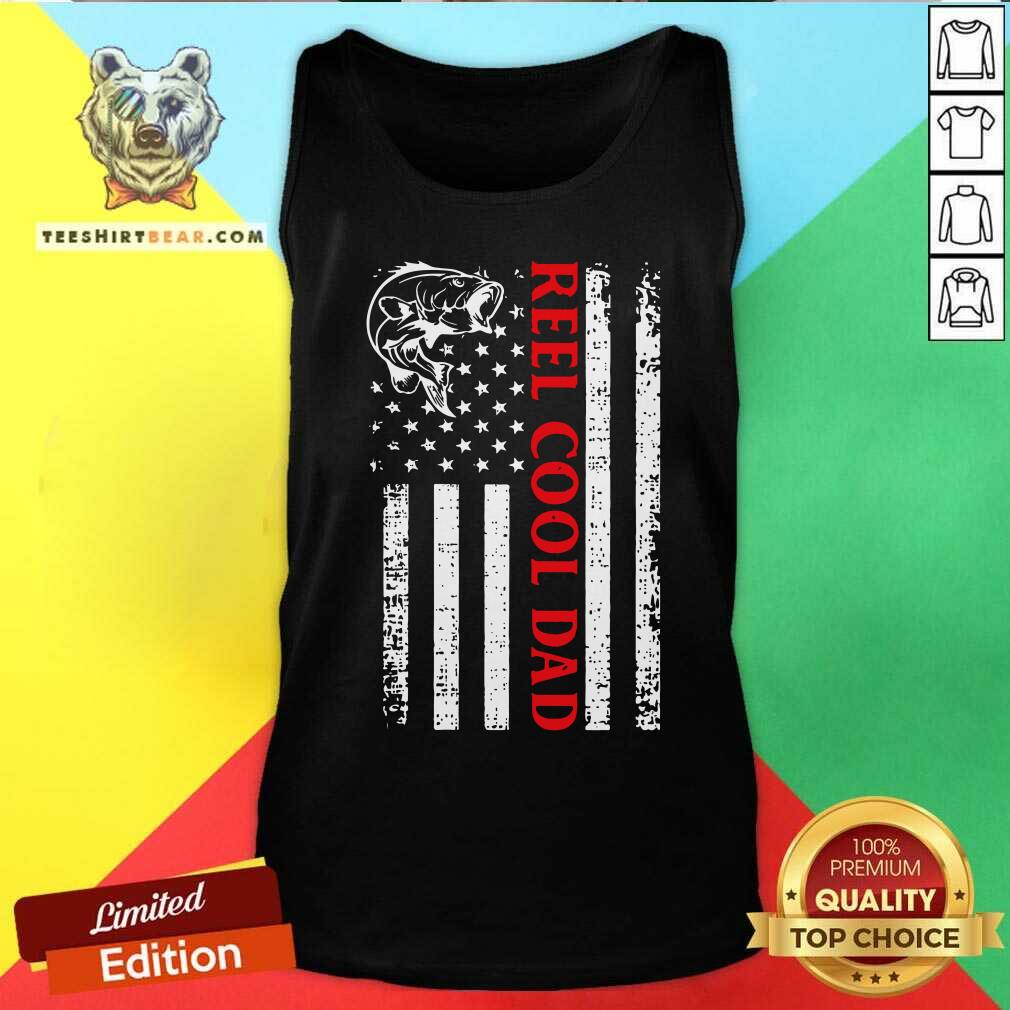 Reel Cool Dad Fishing American Flag Shirt