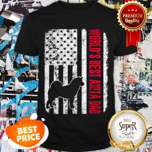 Nice World’s Best Akita Dad American Flag Shirt