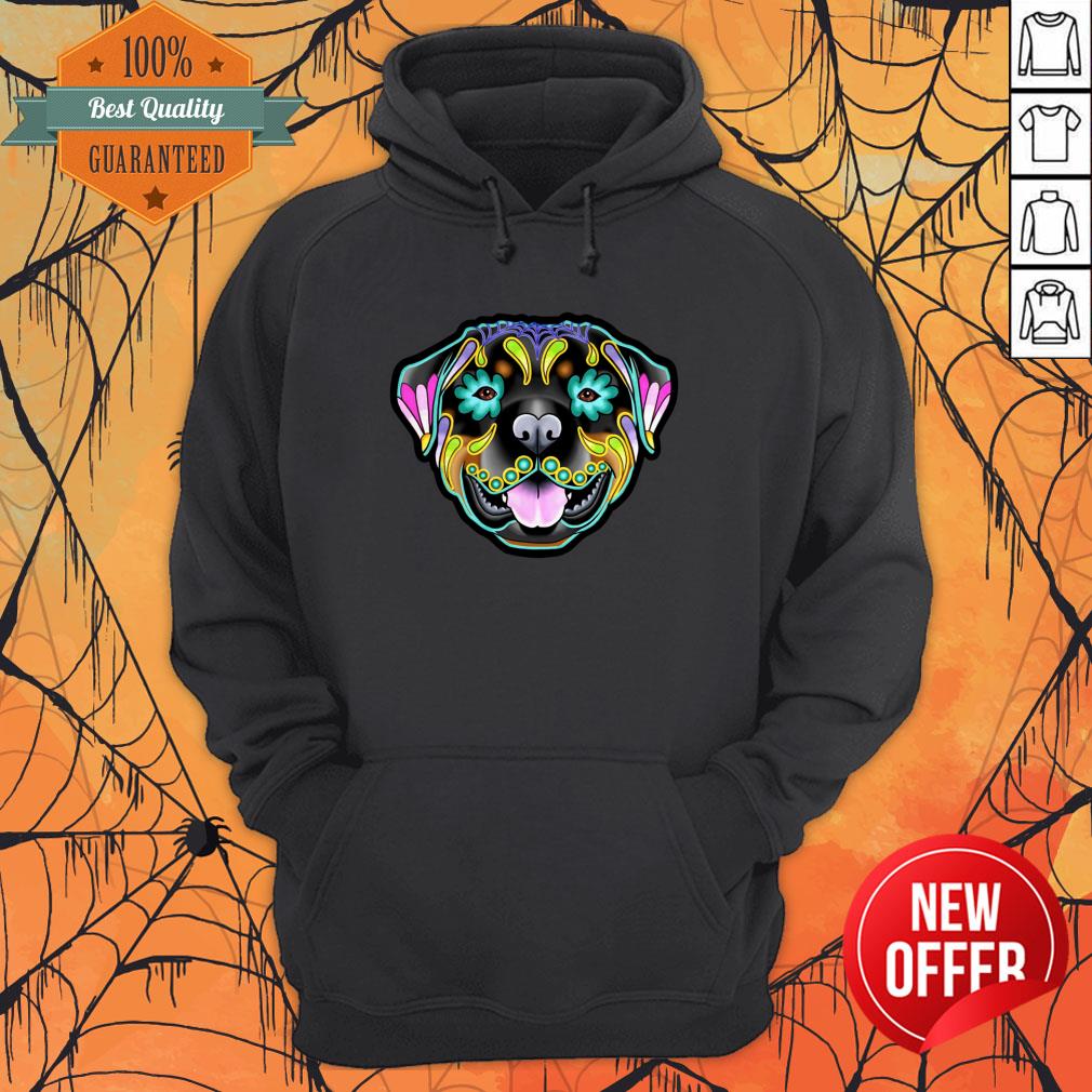 Rottweiler Day Of The Dead Sugar Skull Dog Shirt