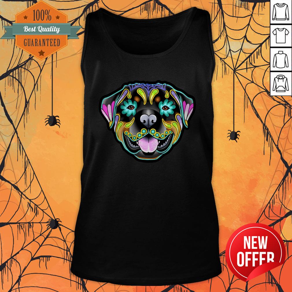 Rottweiler Day Of The Dead Sugar Skull Dog Shirt