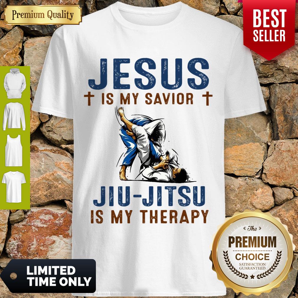 TOP JESUS IS MY SAVIOR JIU-JITSU IS MY THERAPY SHIRT