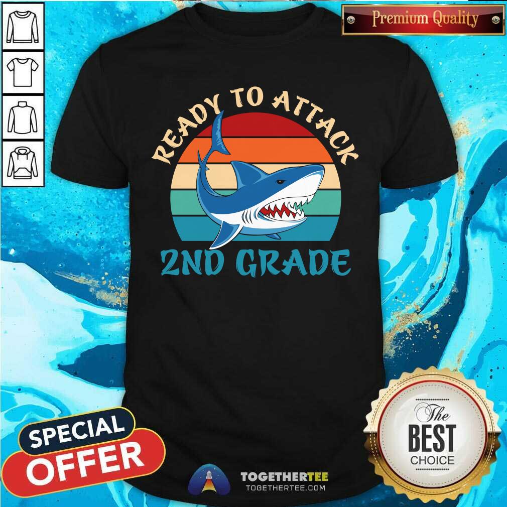 Shark Ready To Attack 2nd Grade Vintage Retro Shirt