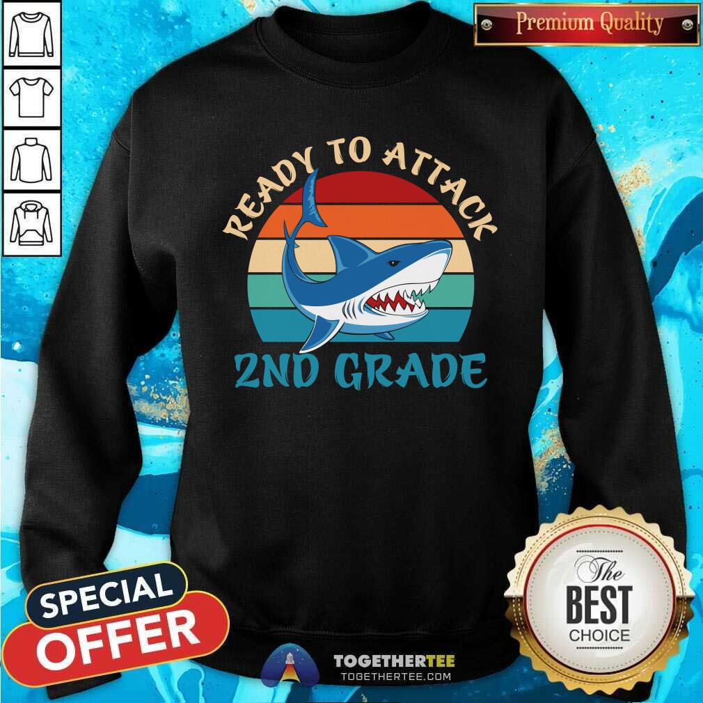 Shark Ready To Attack 2nd Grade Vintage Retro Shirt