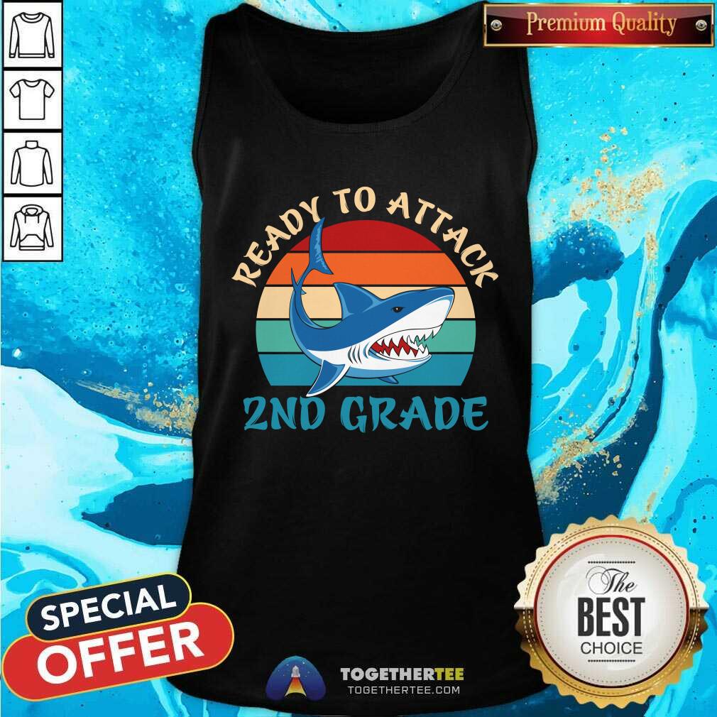 Shark Ready To Attack 2nd Grade Vintage Retro Shirt
