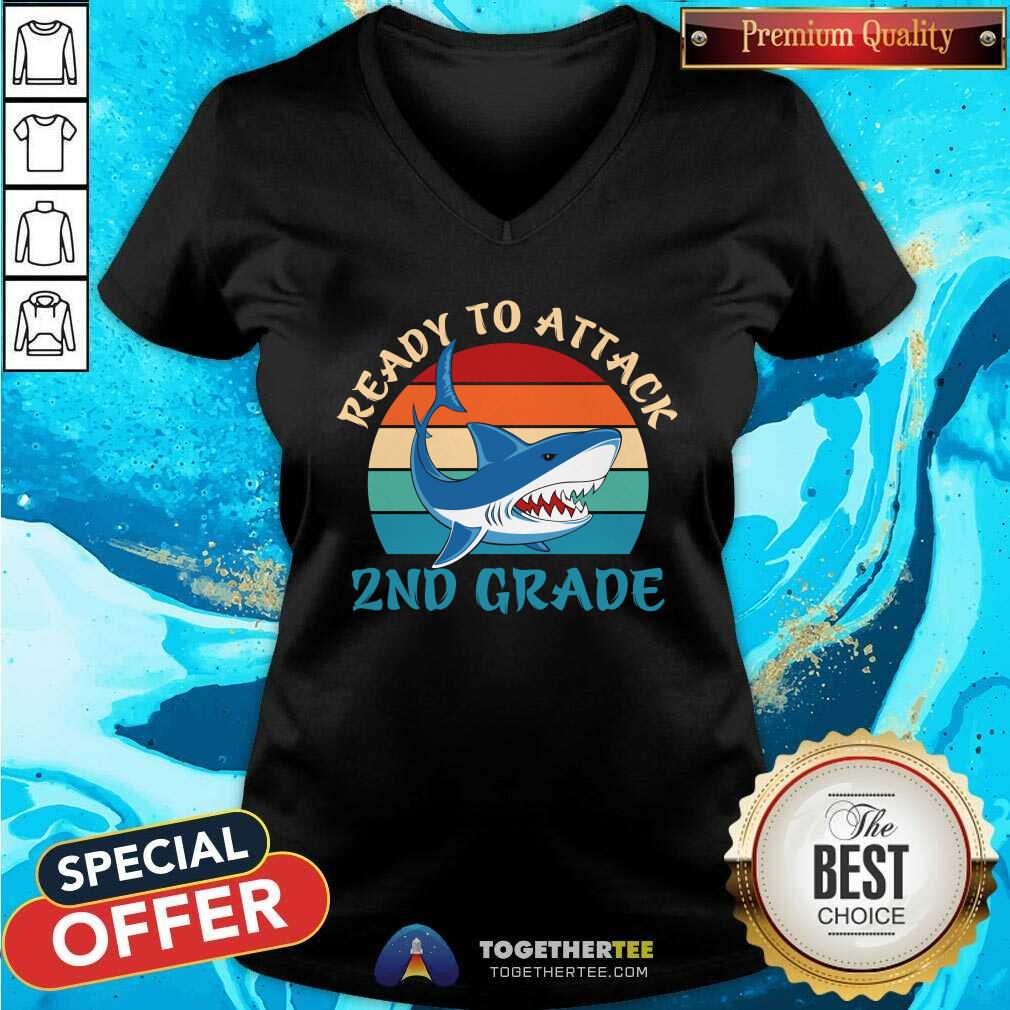 Shark Ready To Attack 2nd Grade Vintage Retro Shirt