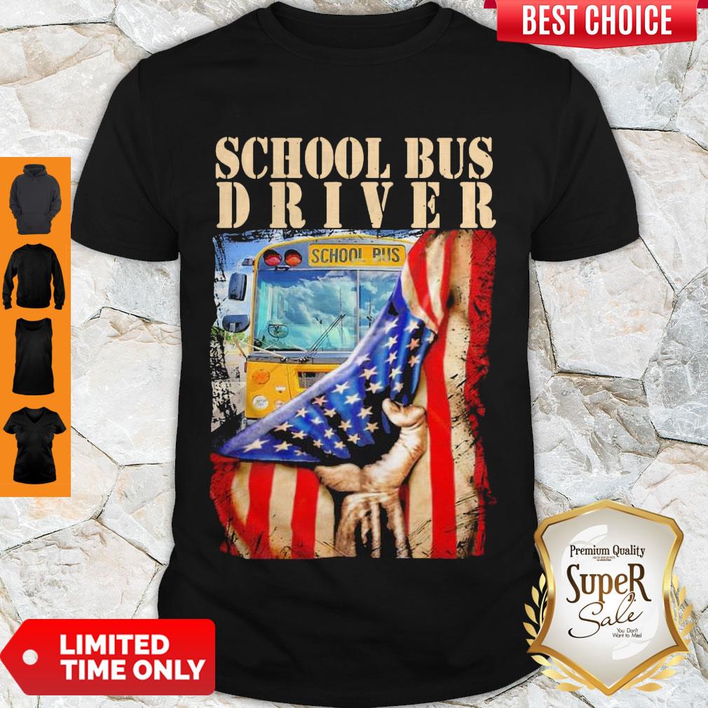 Premium School Bus Driver American Flag Shirt