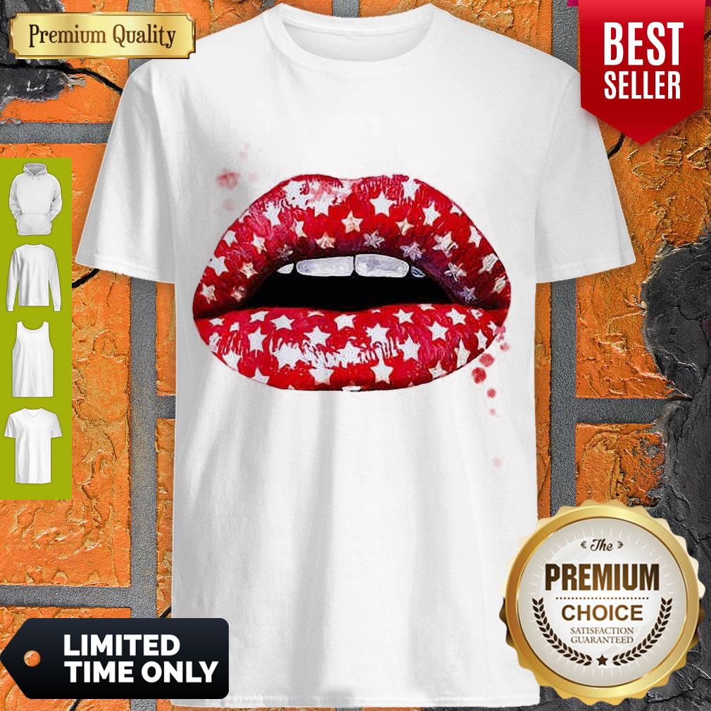 BEAUTIFUL RED MOUTH LIP PRINT SHIRT