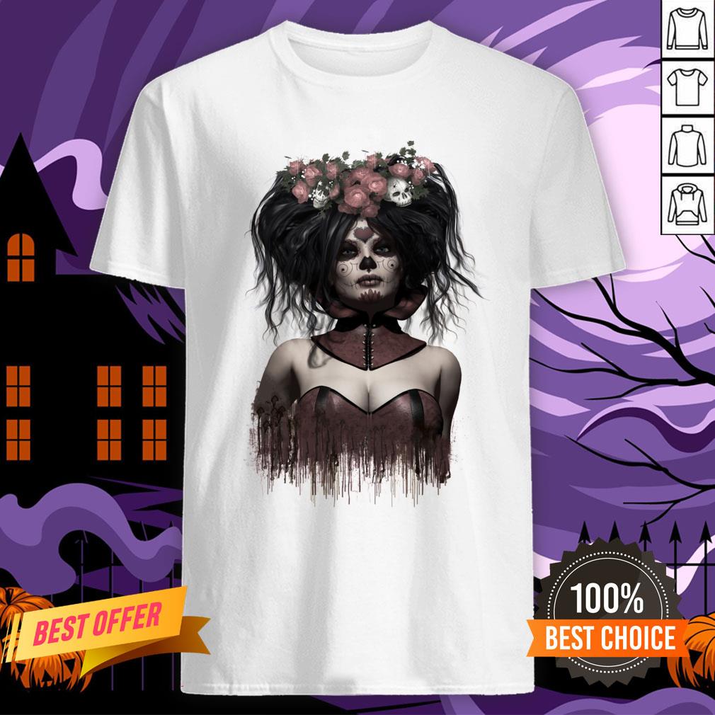 Skeleton Lady Sugar Doll Day Of The Dead Shirt