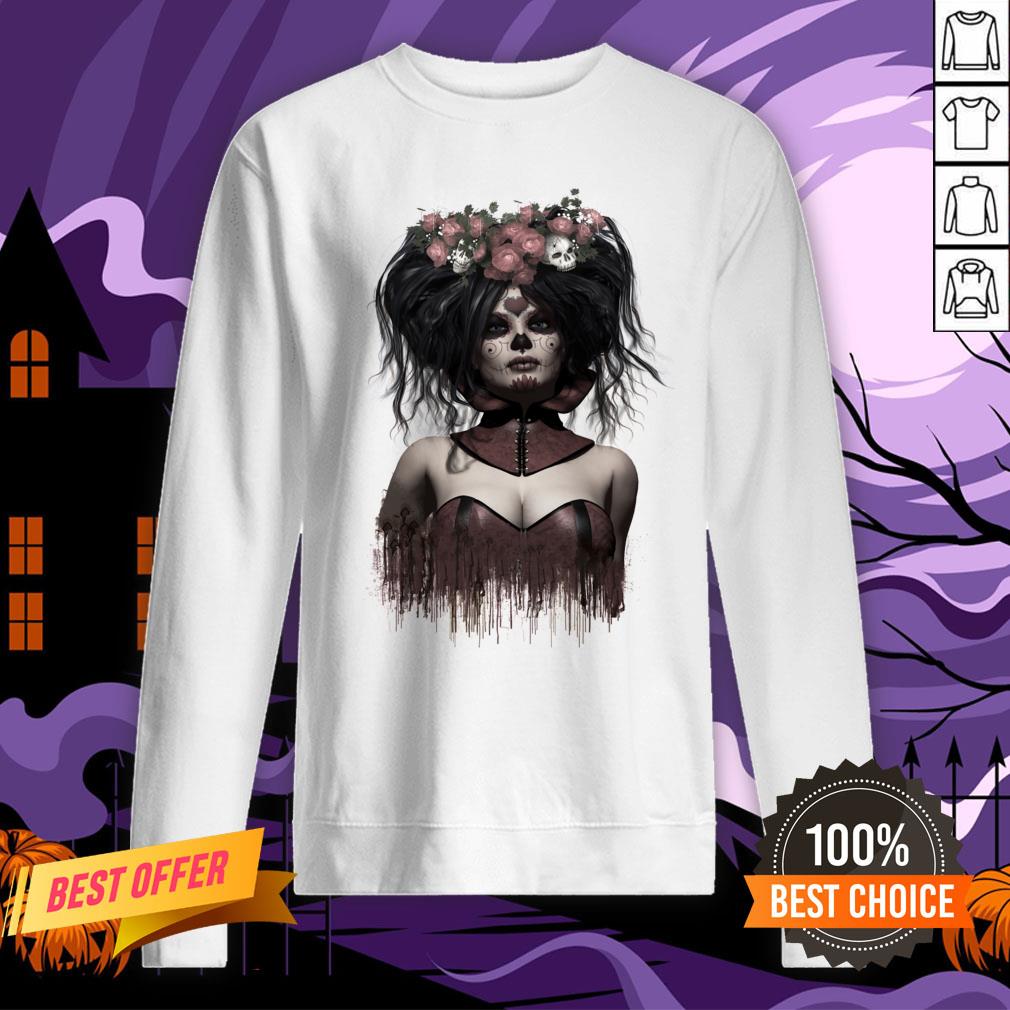 Skeleton Lady Sugar Doll Day Of The Dead Shirt