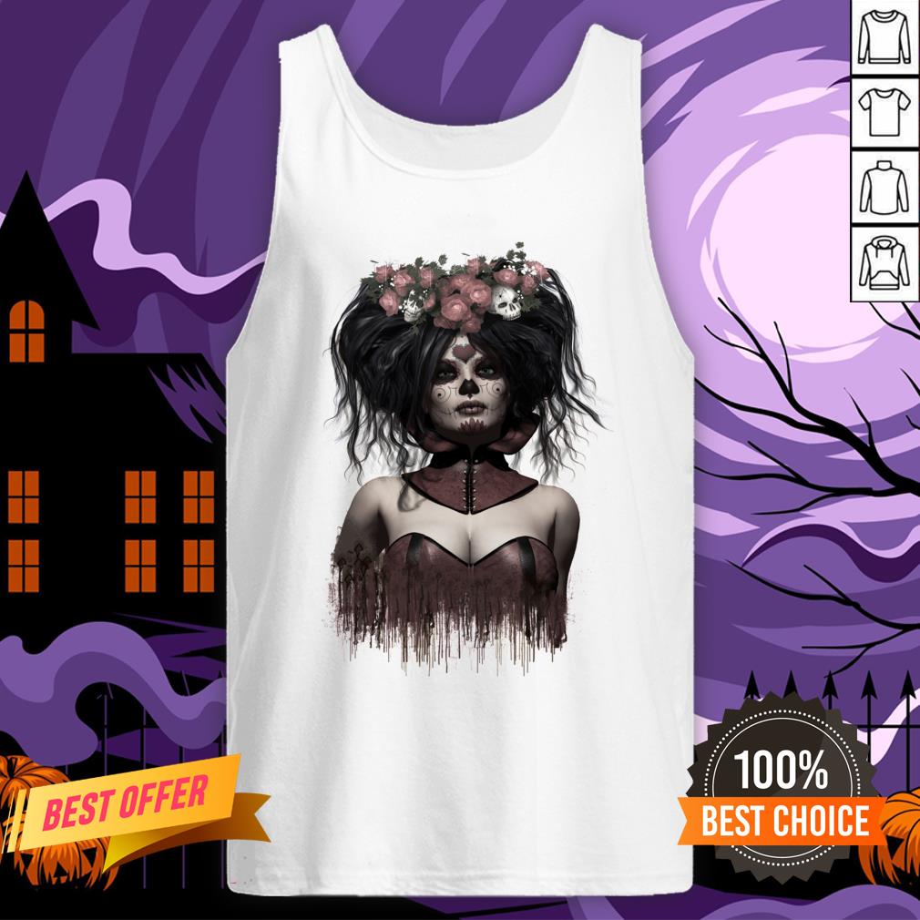 Skeleton Lady Sugar Doll Day Of The Dead Shirt