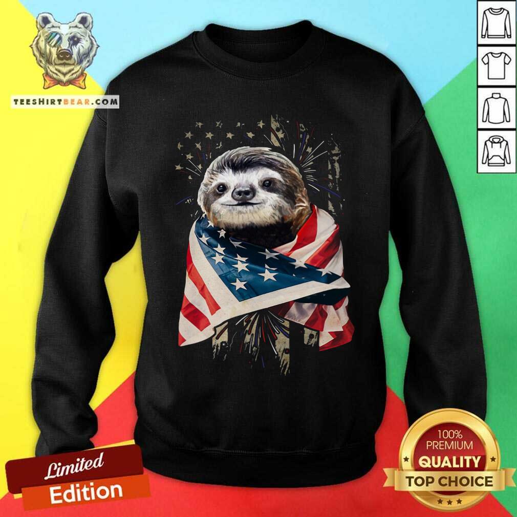 Sloth Cool American Flag Shirt