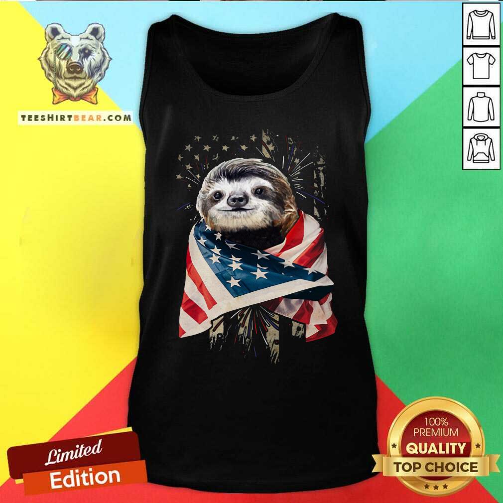 Sloth Cool American Flag Shirt