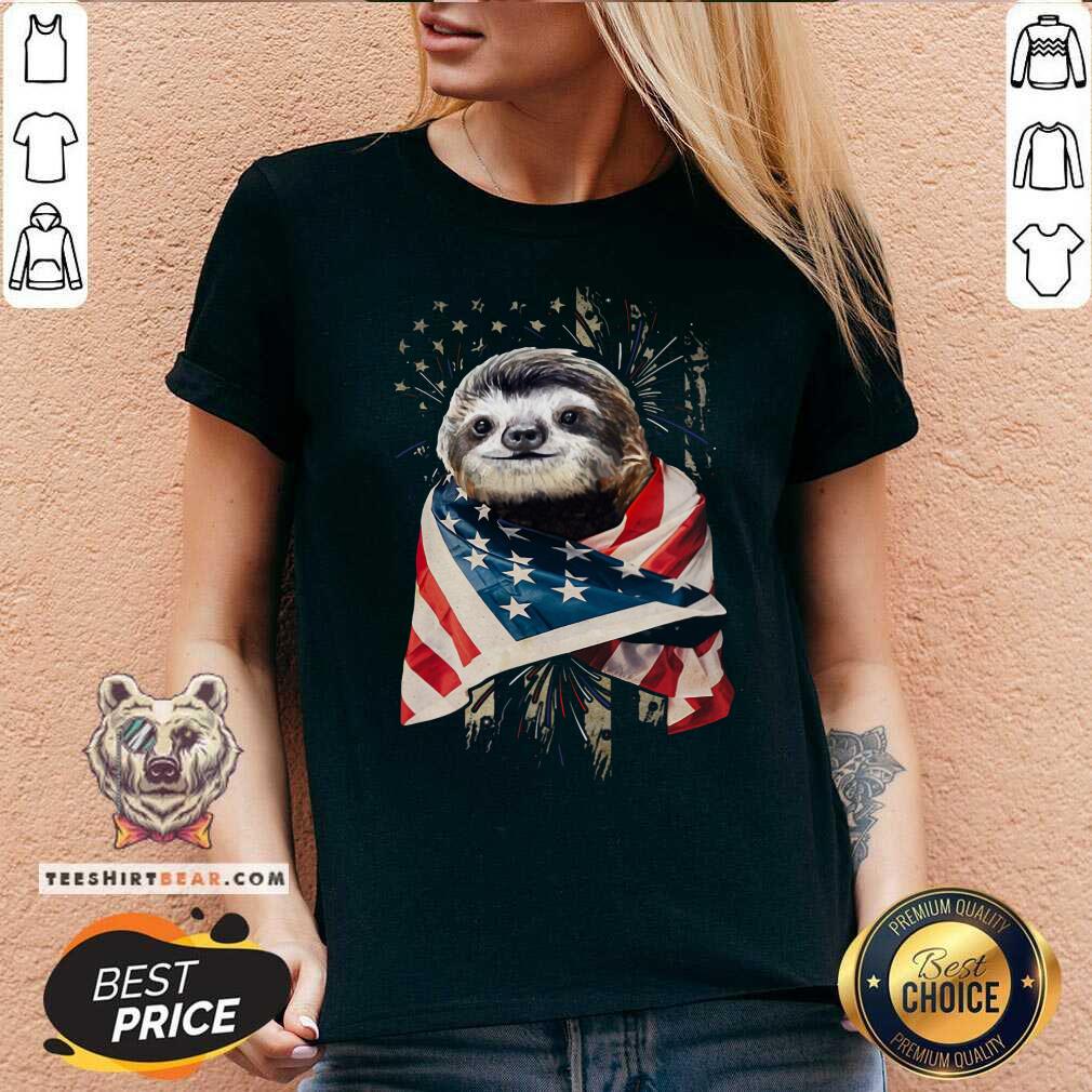 Sloth Cool American Flag Shirt