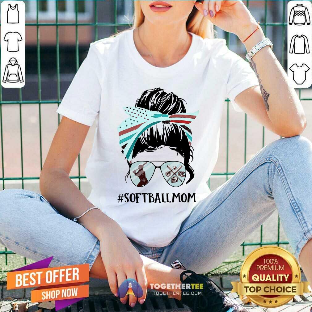 Sofball Mom Messy Bun Girl Shirt