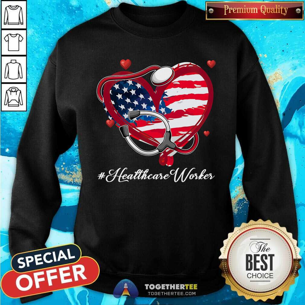 Stethoscope American Flag Heart Healthcare Worker Shirt