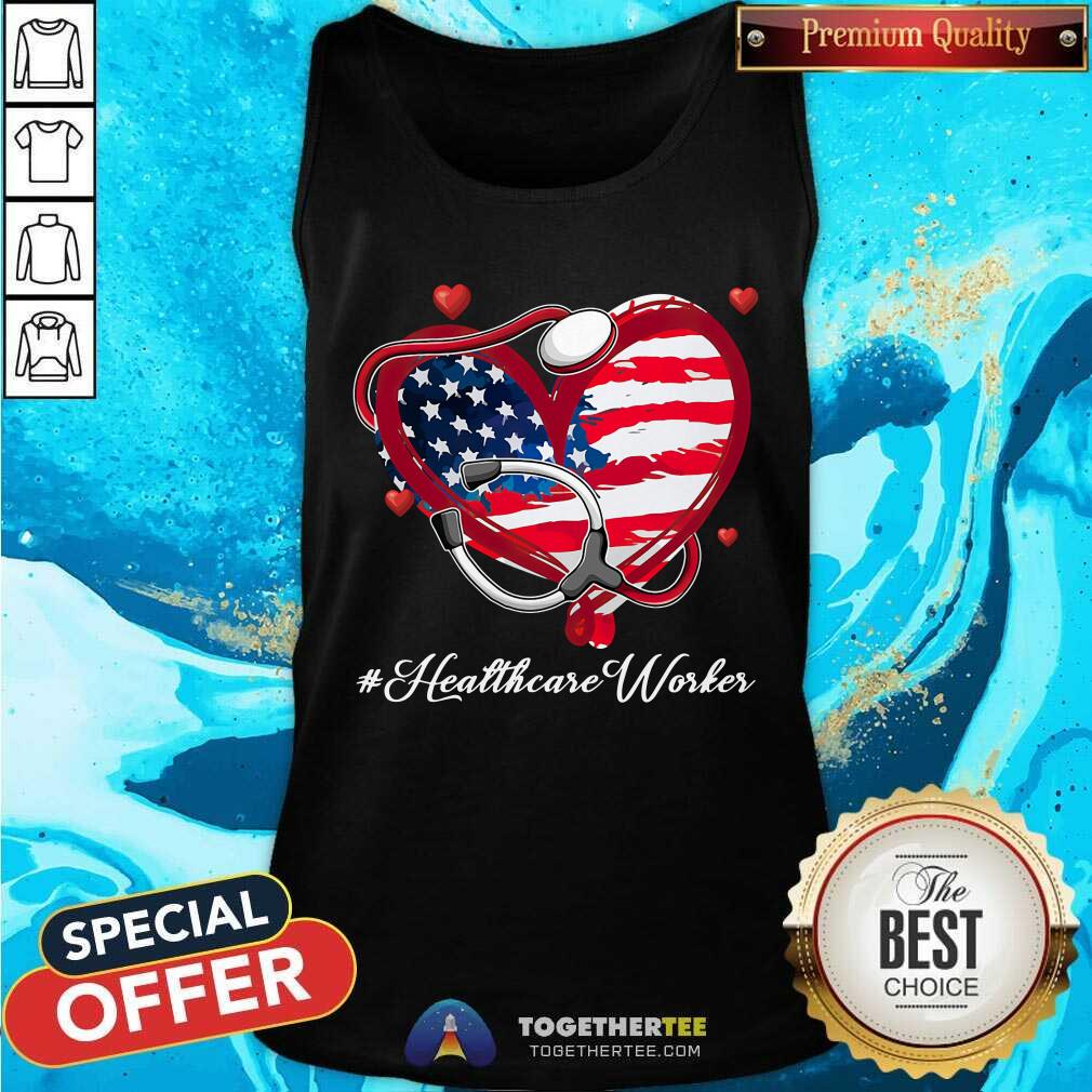 Stethoscope American Flag Heart Healthcare Worker Shirt