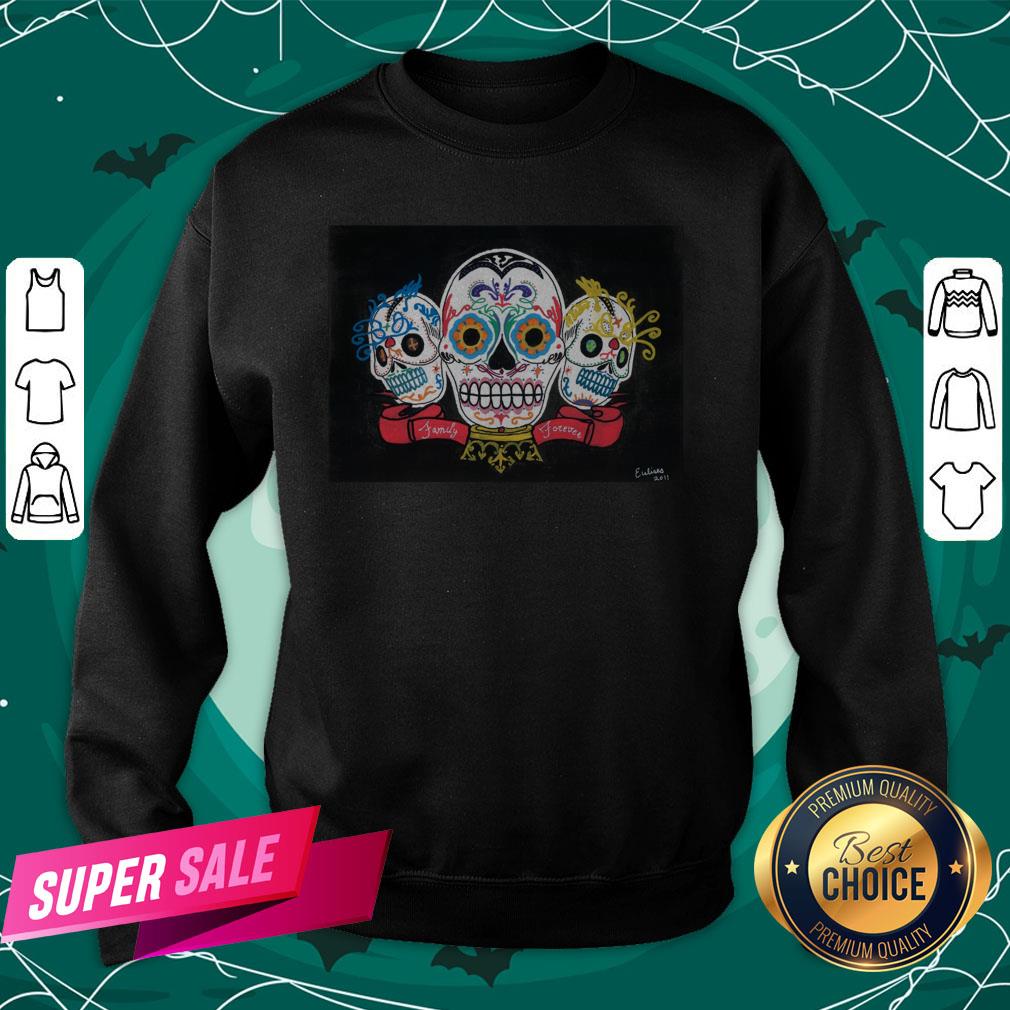 Sugar Skulls 3 Brothers Family Forever Day Of The Dead Shirt