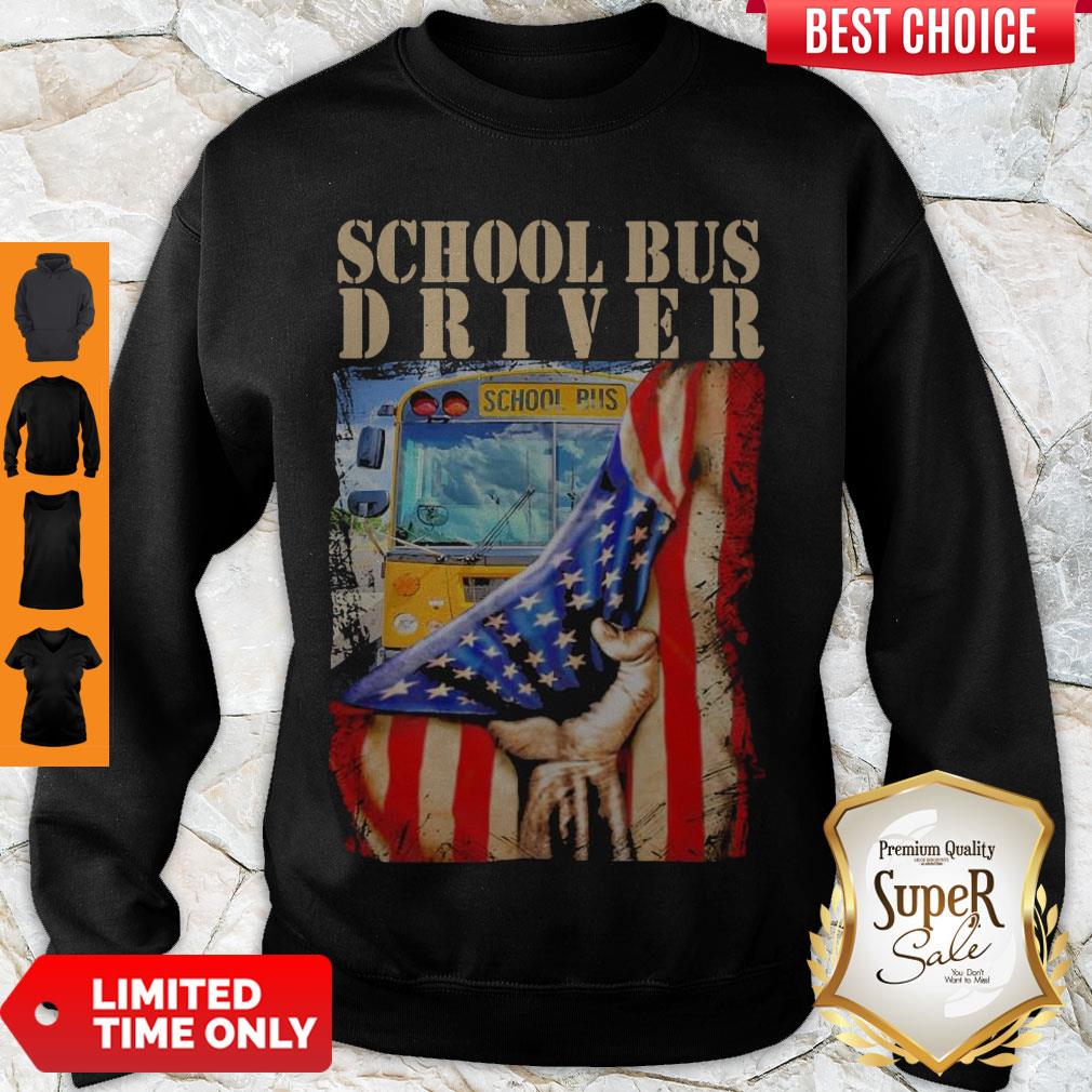 Premium School Bus Driver American Flag Shirt