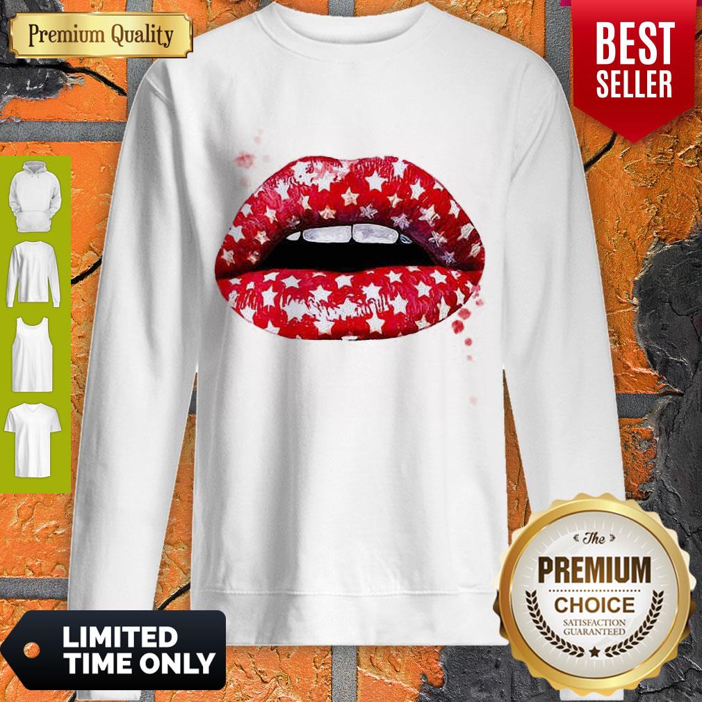 BEAUTIFUL RED MOUTH LIP PRINT SHIRT