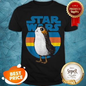 Nice Star Wars Last Jedi Porg Retro Stripes Logo Graphic Shirt