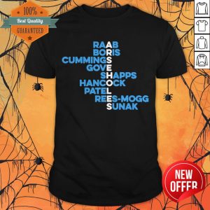 Raab Boris Cummings Gove Shapps Hancock Patel Reesmogg Sunak Shirt