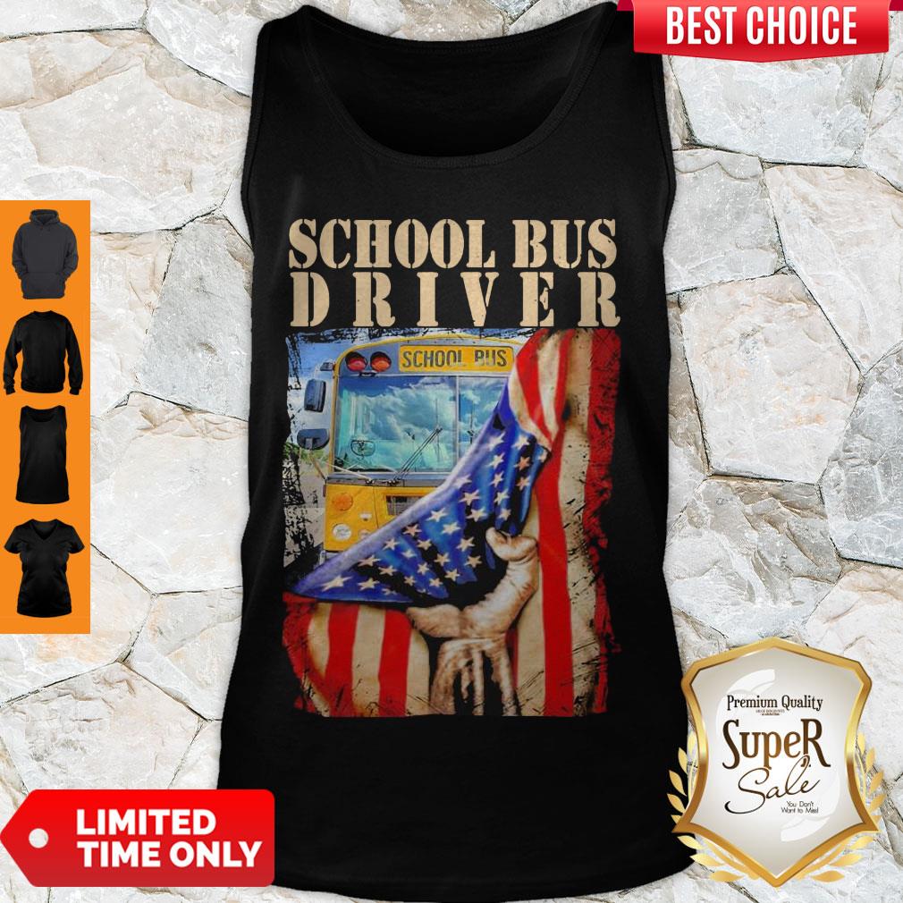 Premium School Bus Driver American Flag Shirt