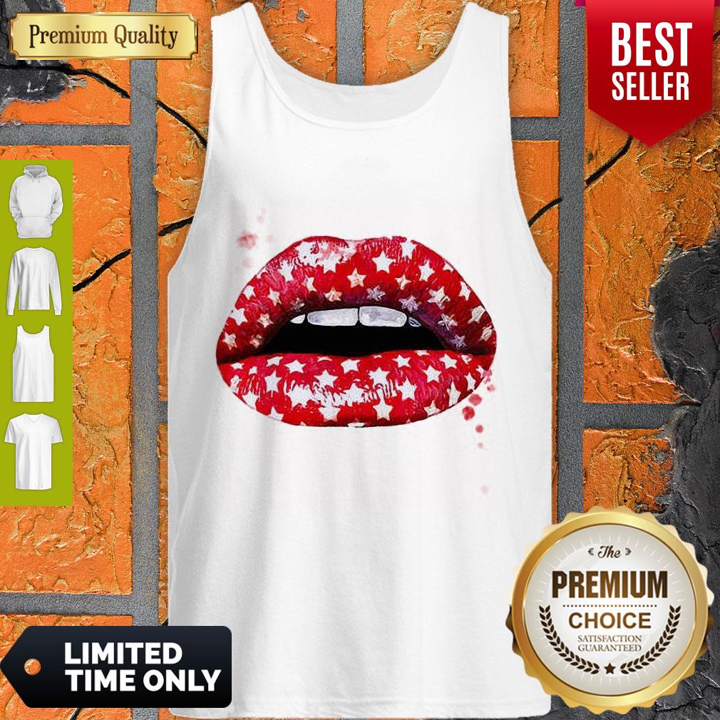BEAUTIFUL RED MOUTH LIP PRINT SHIRT