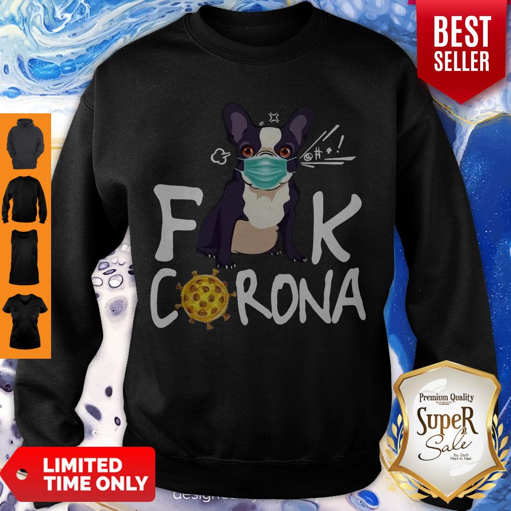Top French Bulldog Face Mask Fuck Corona Shirt