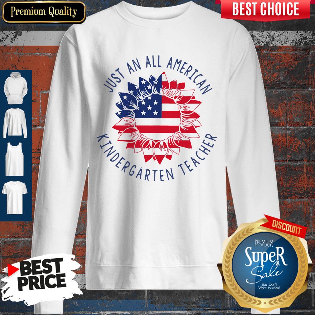 Top Just An All American Kindergarten Teacher Shirt