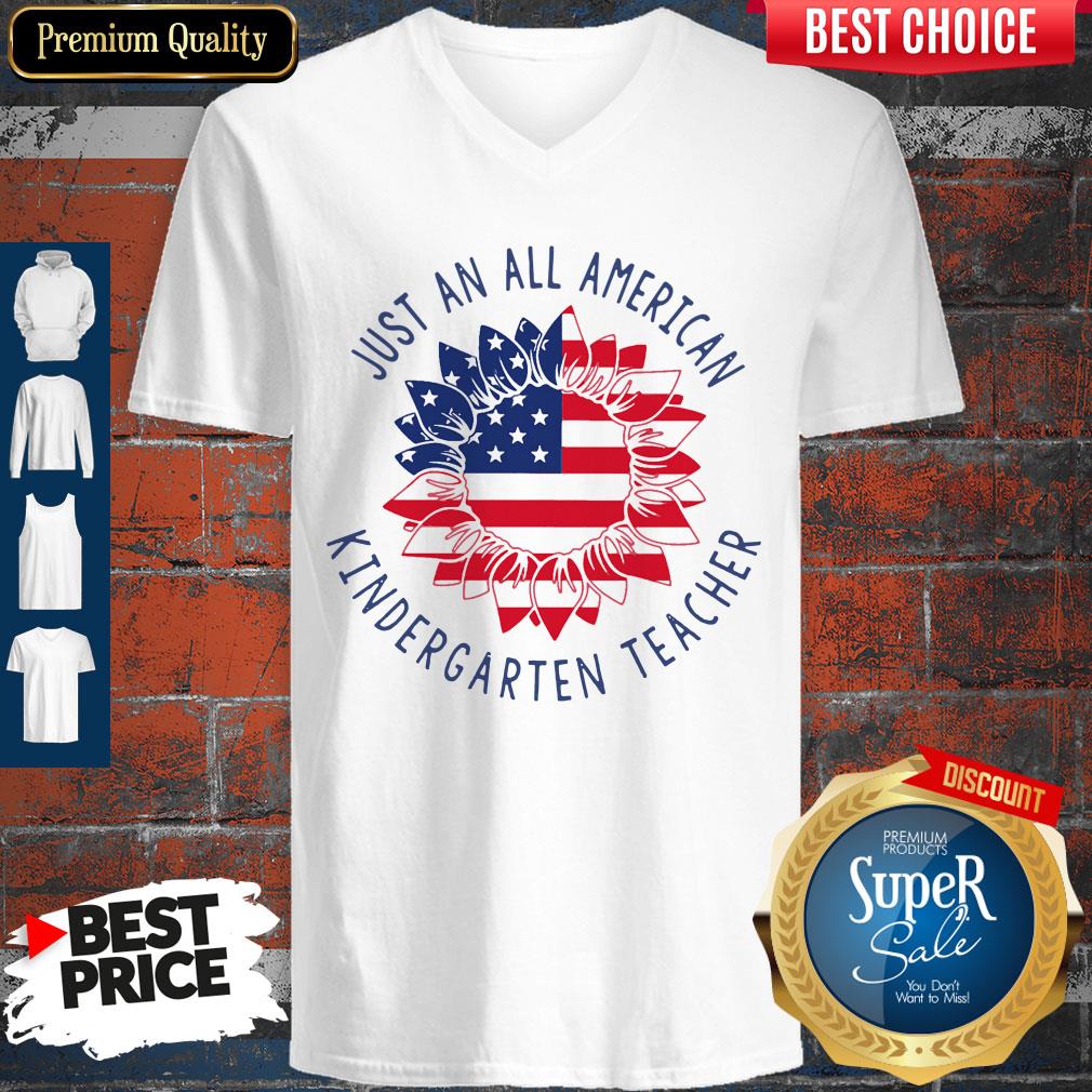 Top Just An All American Kindergarten Teacher Shirt