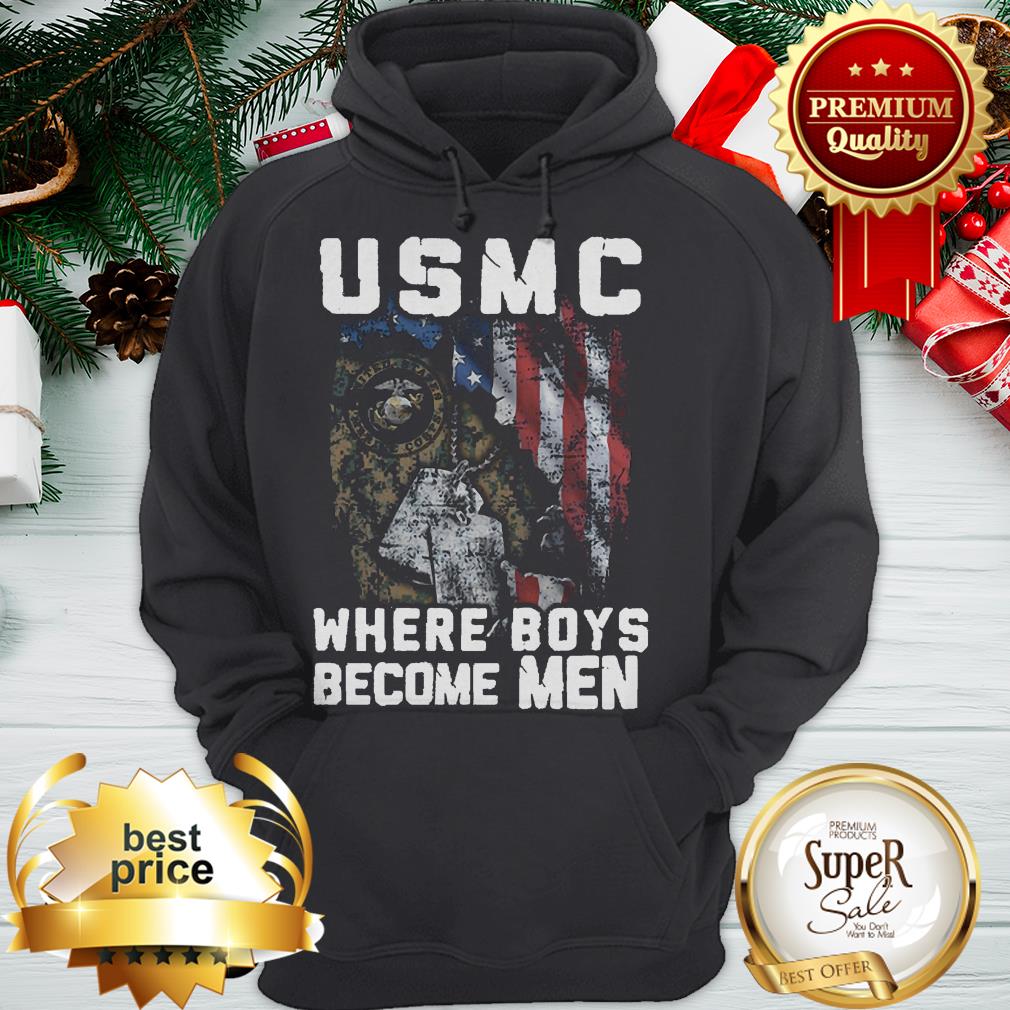 United States Marine Corps Where Boys Become Men American Flag Shirt