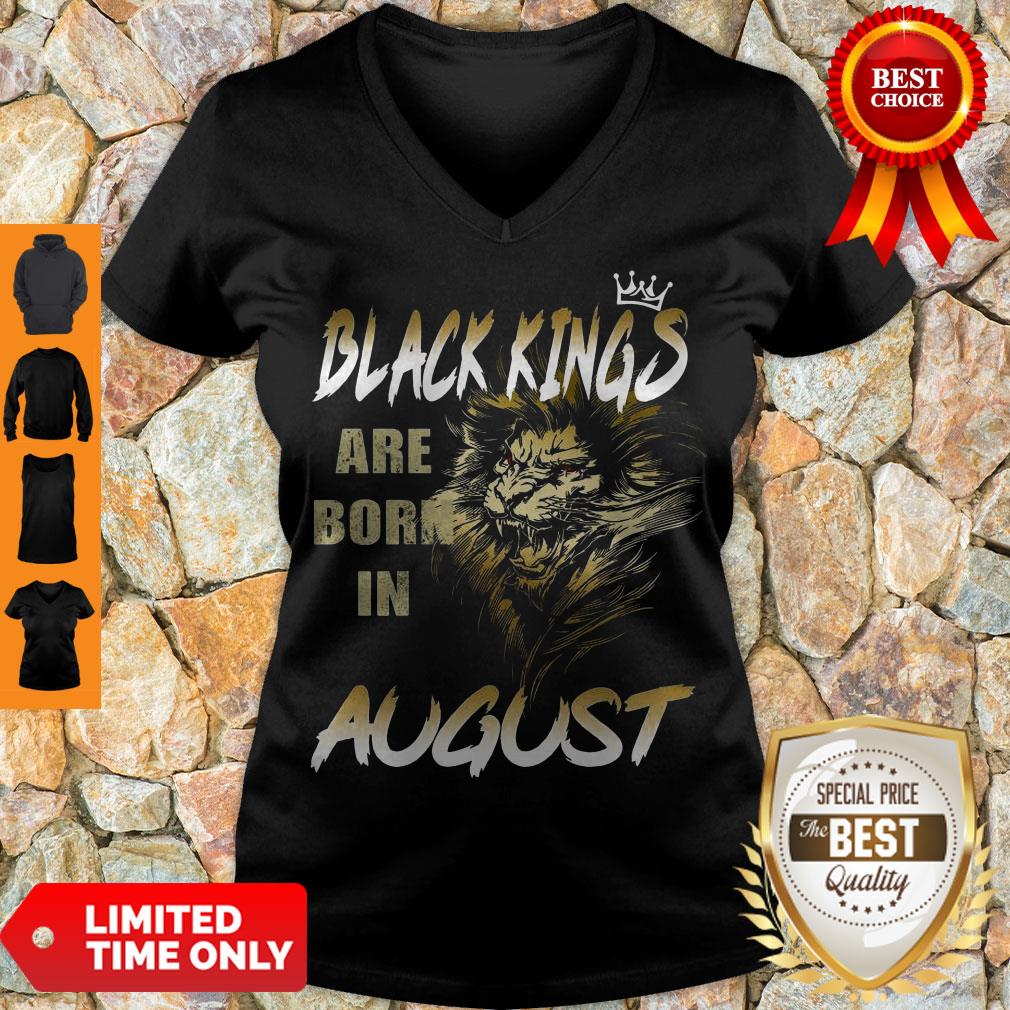 Pretty Lion Black Kings Are Born In August Shirt