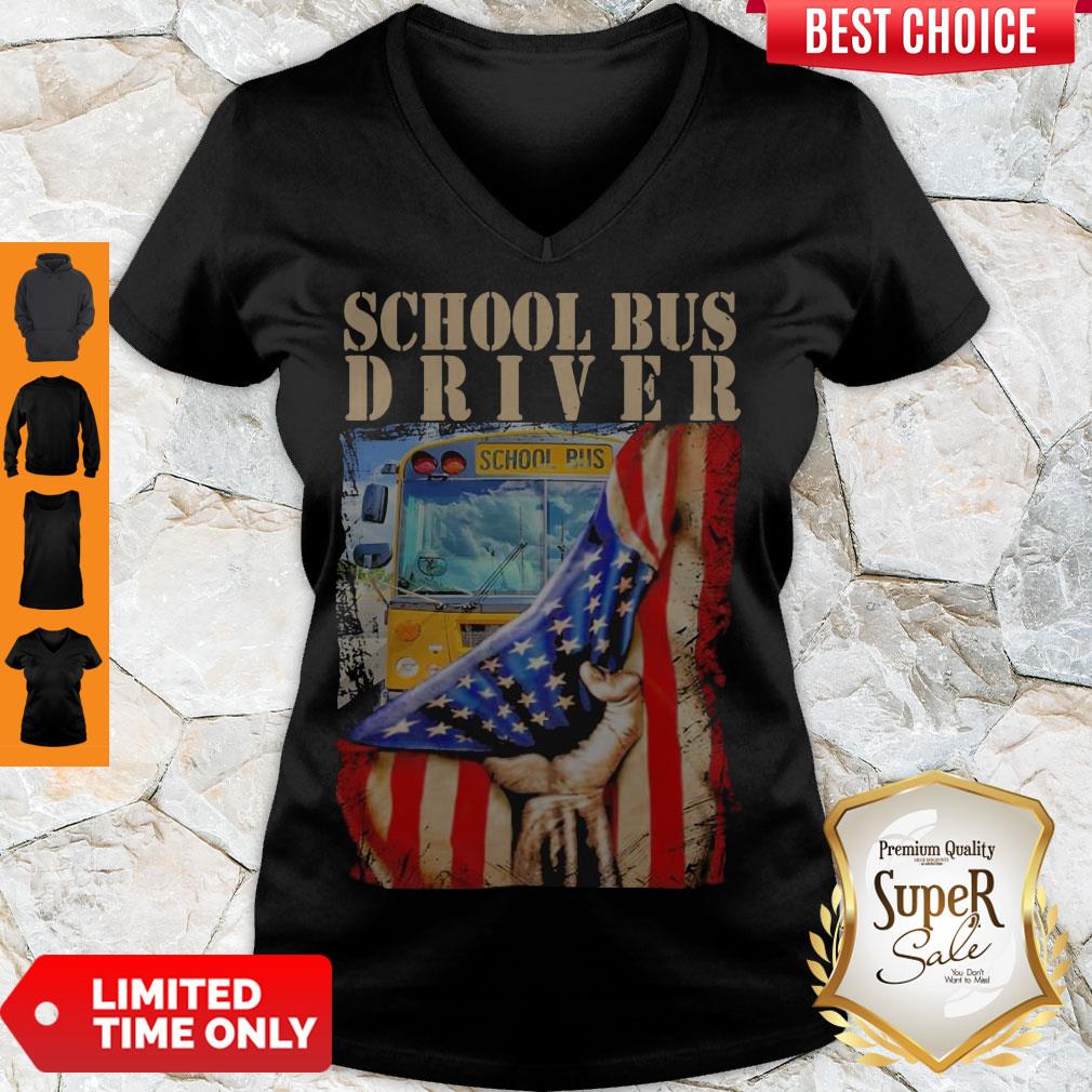 Premium School Bus Driver American Flag Shirt