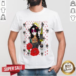 Day Of The Day Girls-Guns-Rose And Sugar Skulls T-Shirt