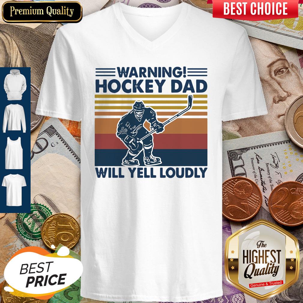 Warning Hockey Dad Will Yell Loudly Vintage Shirt