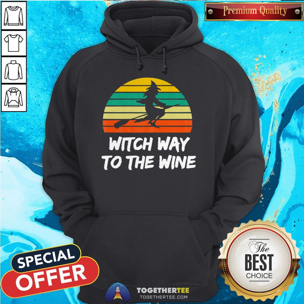 Womens Witch Way To The Wine Funny Witch Halloween Women T-Shirt