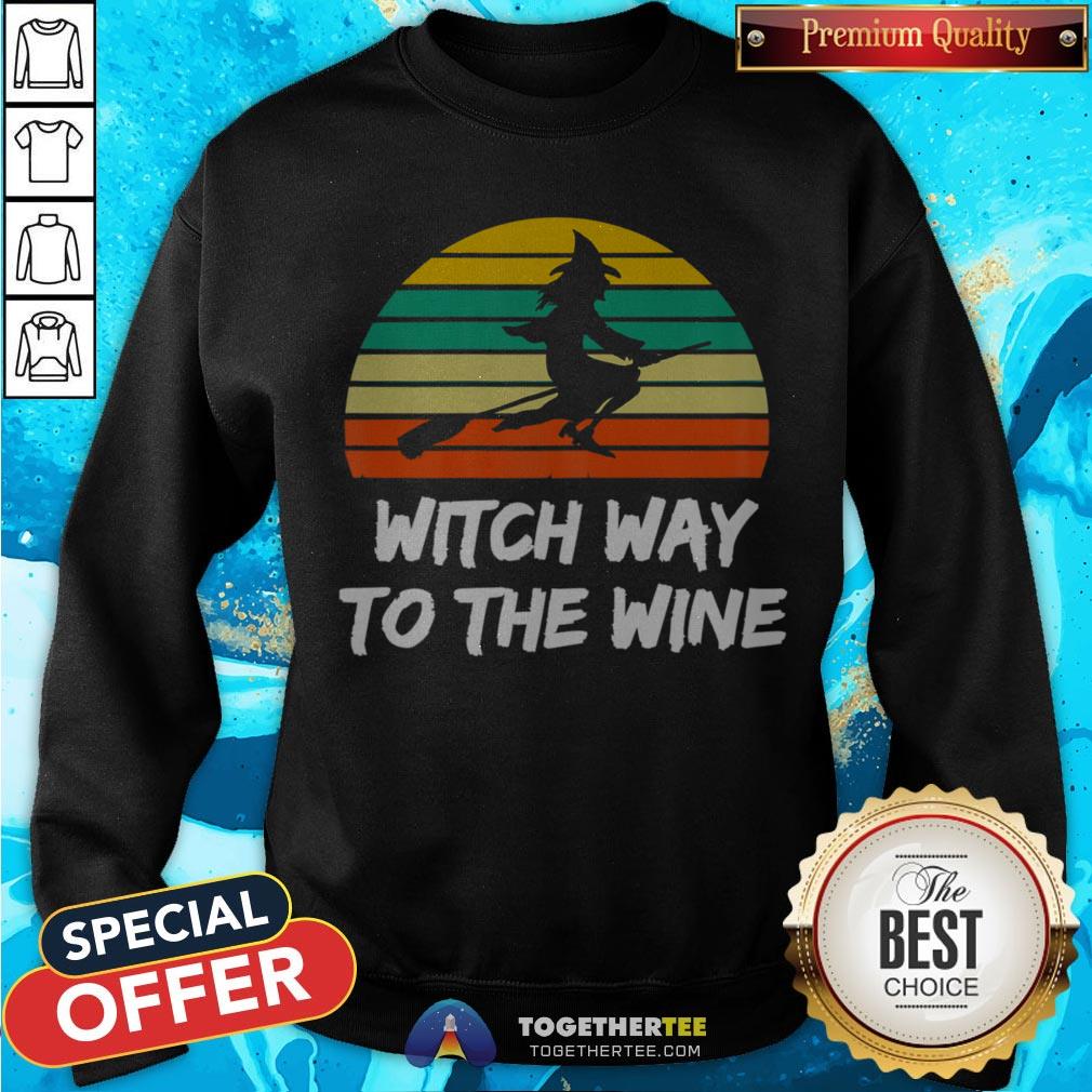 Womens Witch Way To The Wine Funny Witch Halloween Women T-Shirt