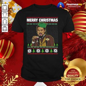 Pretty Leo Laughing Dank Meme Ugly Merry Christmas Shirt