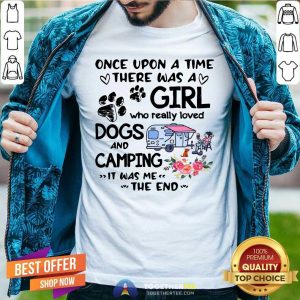 Lovely A Girls Who Love Camping And Dogs Shirt