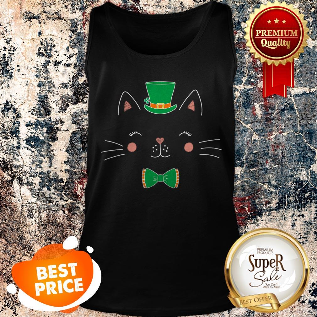 Nice St Patricks Day Cat Funny With Irish Leprechaun Hat Shirt