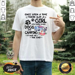 Awesome A Girls Who Love Camping And Dogs Shirt