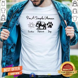 Perfect I’m A Simple Woman Sunshine Elephant Dogs Shirt