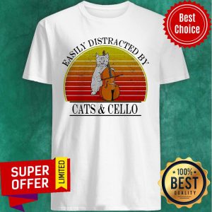 Easily Distracted By Cats And Cello Vintage Shirt
