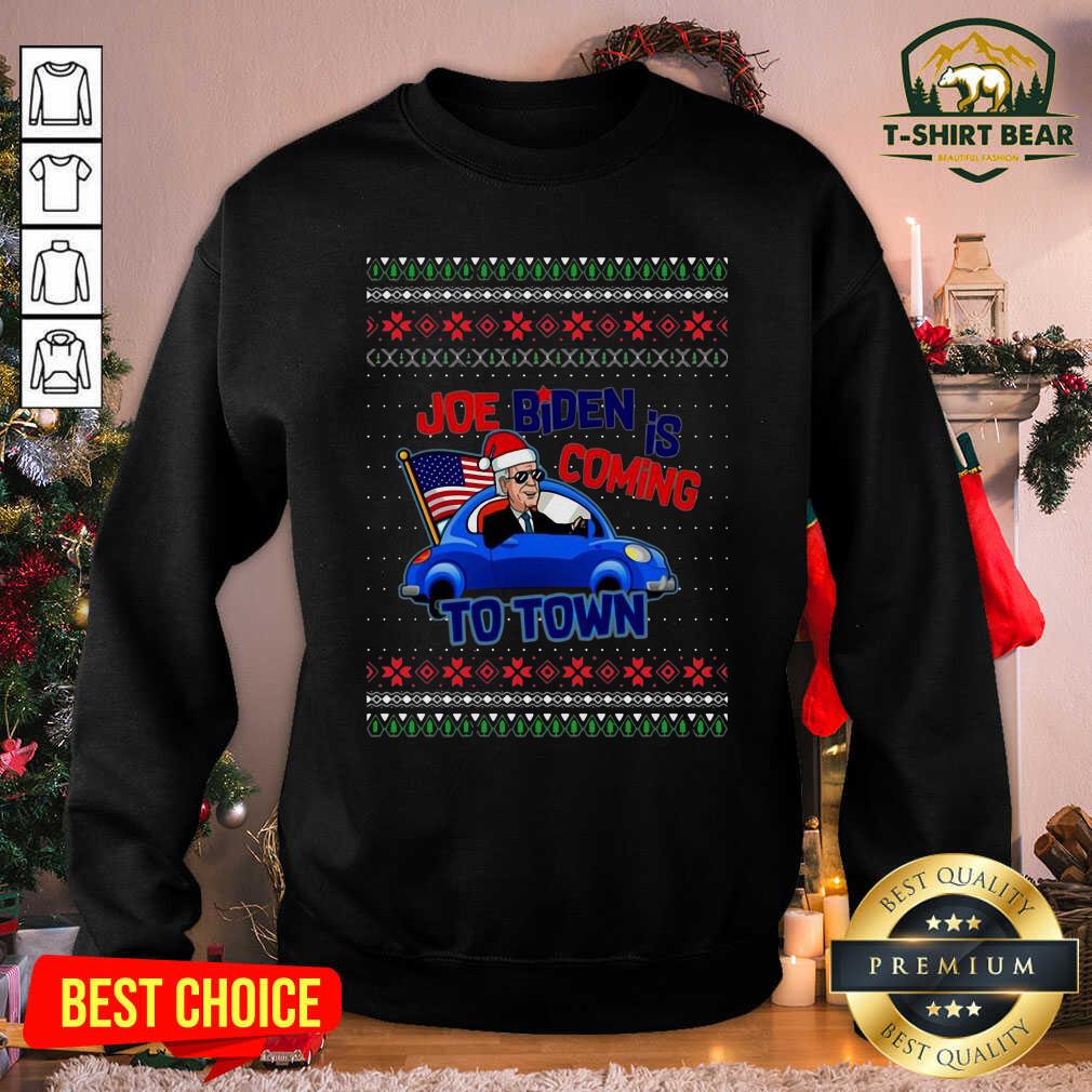 Grateful Joe Biden Is Coming To Town Ugly Christmas Shirt