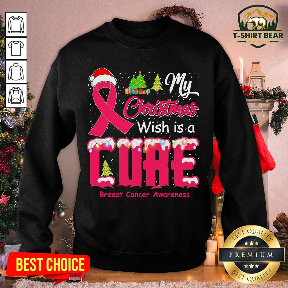 Hot My Christmas Wish Is A Cure Breast Cancer Awareness Shirt