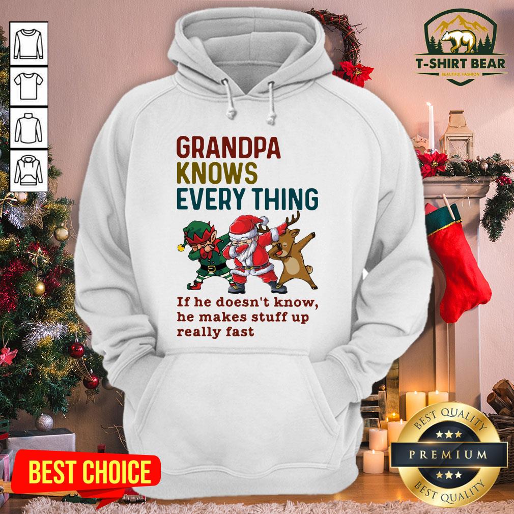 Original Santa Reindeer Dabbing Grandpa Knows Everything Shirt
