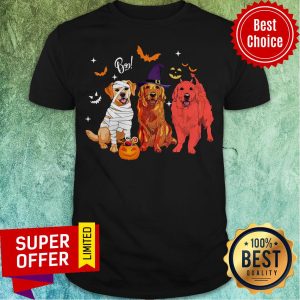 Golden Retriever Cosplay Boo Mummy Witch Devil Halloween Shirt