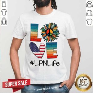 Love LPN Life Vintage Amerricans Flag Sunflower Shirt