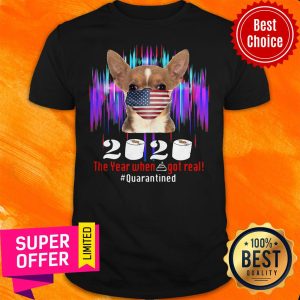 Face Mask 2020 The Year When Shit Got Real Quarantine Chihuahua American Flag Shirt